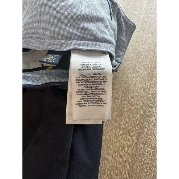 Polo Ralph Lauren Navy Blue Embroidered College Bear Straight Stretch Fit 32X30 - Picture 6 of 12